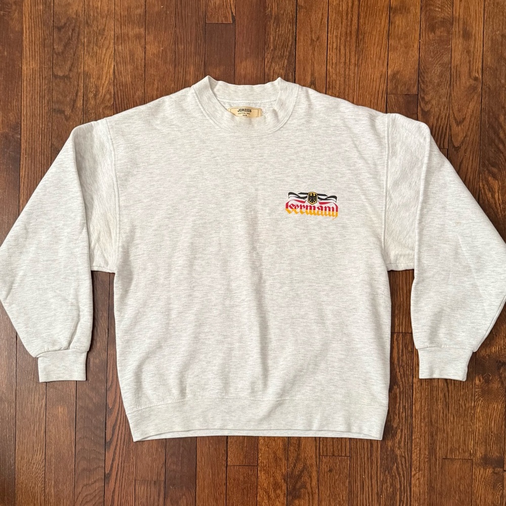 VTG 90s JERZEES Germany Coat of Arms Eagle Graphic Crewneck Sweatshirt